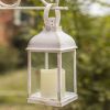 LED VINTAGE DECORATIVE WHITE LANTERN - MARRAKESH (SET OF 2)