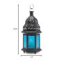 Blue Glass Candle Lantern