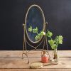 Antique Gold Oval Tabletop Mirror