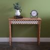 Lattice and Wood Sofa Table