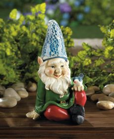 Cheery Gnome Solar Garden Statue