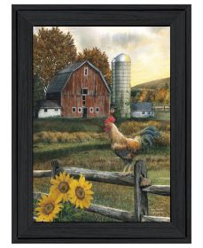 "Early Rooster" by Ed Wargo, Ready to Hang Framed Print, Black Frame