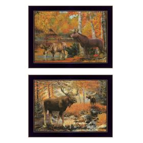 "Call of the Wild" 2-Piece Vignette By Ed Wargo, Ready to Hang Framed Print, Black Frame