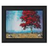 "Red Tree" by Tim Gagnon, Ready to Hang Framed Print, Black Frame