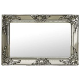 Wall Mirror Baroque Style 23.6"x15.7" Silver