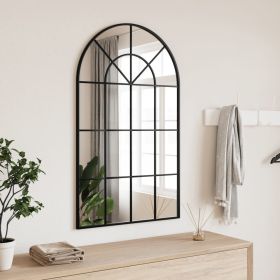 Wall Mirror Black 23.6"x39.4" Arch Iron