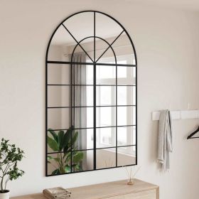 Wall Mirror Black 39.4"x59.1" Arch Iron