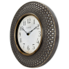 La Crosse Clock 16 Inch Antiqued Brown Lattice Quartz Analog Wall Clock, BBB86507