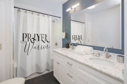 Fabric Shower Curtain, Prayer Warrior Print - Sc12901