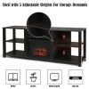 2-Tier TV Storage Cabinet Console with Adjustable Shelves