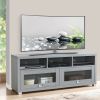 Most Popular In 2023 Living Room Furniture Tv Stands up to 75in with 2 glass panel cabinets and 3 open shelves