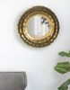 16" Round Wall Mirror with Gold Metal Frame, Mid-Century Modern Accent Mirror for Living Room