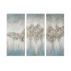 Blue Luminous Heavily Embellished 3-piece Canvas Wall Art Set