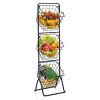 3-Tier Fruit Basket Stand with Adjustable Heights