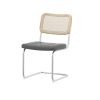 Set of 4, Leather Dining Chair with High-Density Sponge, Rattan Chair for Dining room, Living room, Bedroom, Gray