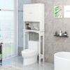 Over-The-Toilet Bathroom Cabinet with Shelf and Two Doors Space-Saving Storage;  Easy to Assemble;  White