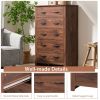 Tall Storage Dresser with 5 Pull-out Drawers for Bedroom Living Room