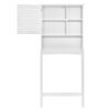 Home Over-The-Toilet Shelf Bathroom Storage Space Saver with Adjustable Shelf Collect Cabinet (White)