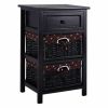 Concise Design Multifunctional 3 Tiers Wooden Storage Nightstand