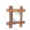 Log Mirror Natural 19.7"x19.7" Solid Reclaimed Wood