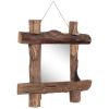 Log Mirror Natural 19.7"x19.7" Solid Reclaimed Wood