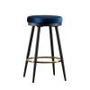 counter swing stool velvet Blue color,barstools Set of 2