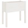 Garden Planters 2 pcs White 27.6"x12.2"x27.6" Solid Wood Pine