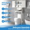 Over-The-Toilet Bathroom Cabinet with Shelf and Two Doors Space-Saving Storage;  Easy to Assemble;  White