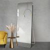 Aluminum Floor Mirror Full Length Mirrors Leaning Rounded Corner Rimless Standing Large Mirror Bedroom,Shop,Office,Hotel 5MM Silver Mirror