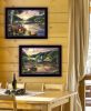 "Lakefront Camping" 2-Piece Vignette By Ed Wargo, Ready to Hang Framed Print, Black Frame