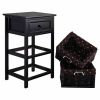 Concise Design Multifunctional 3 Tiers Wooden Storage Nightstand