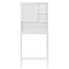 Home Over-The-Toilet Shelf Bathroom Storage Space Saver with Adjustable Shelf Collect Cabinet (White)