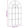 Wall Mirror Black 23.6"x39.4" Arch Iron