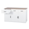 White Buffet Cabinet with Storage;  Kitchen Sideboard with 3 Doors and 3 Drawers;  Coffee Bar Cabinet;  Storage Cabinet Console Table for Living Room