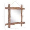 Log Mirror Natural 27.6"x27.6" Solid Reclaimed Wood