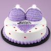 Artificial Cake Adult Erotic Bra Underwear Birthday Cake Replica Prop Party Decoration; Purple; 10 inches