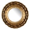 16" Round Wall Mirror with Gold Metal Frame, Mid-Century Modern Accent Mirror for Living Room