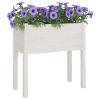 Garden Planters 2 pcs White 27.6"x12.2"x27.6" Solid Wood Pine