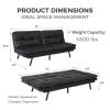 Convertible Memory Foam Futon Couch Bed; Modern Folding Sleeper Sofa-SF267PUBK