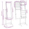 Mirror Jewellery Cabinet with LED Lights Free Standing White