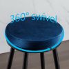 counter swing stool velvet Blue color,barstools Set of 2