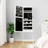 Mirror Jewellery Cabinet with LED Lights Free Standing White