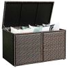 88 Gallon Garden Patio Rattan Storage Container Box