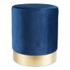 NAVY BLUE VELVET STOOL