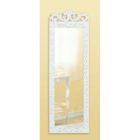 White Wood  Wall Mirror